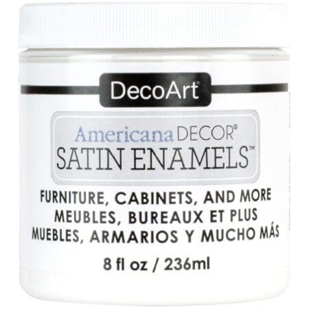 DecoArt Satin Enamels Acrylic Paint, 8 fl. oz. Jar, Pure White (Pack of 1) - Image 2